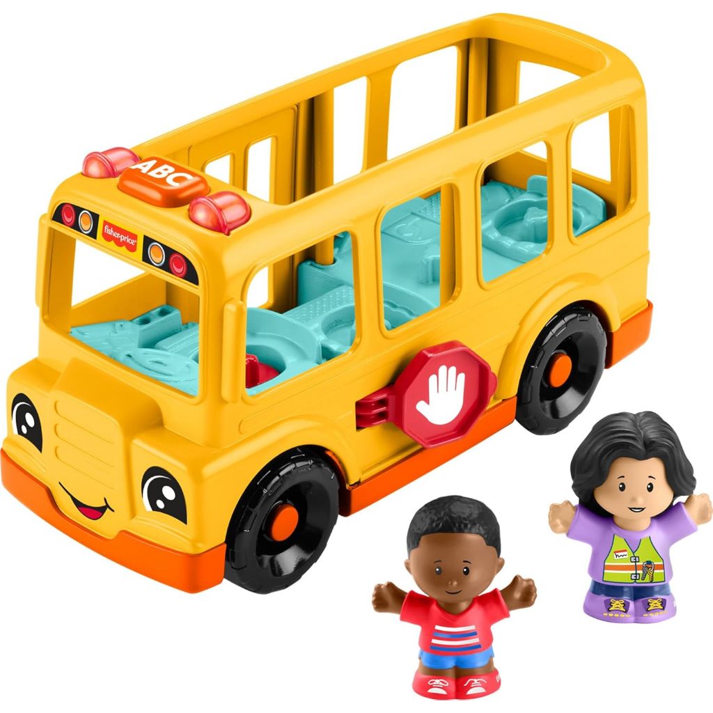 Fisher-Price Little People Toddler Toy School Bus Musical Push-Along Vehicle