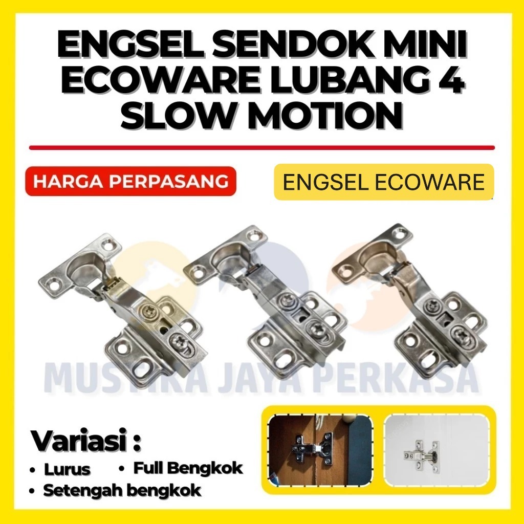 (HARGA SEPASANG) Engsel 1/2 Bungkuk Engsel Sendok Mini Ecoware SLOW MOTION