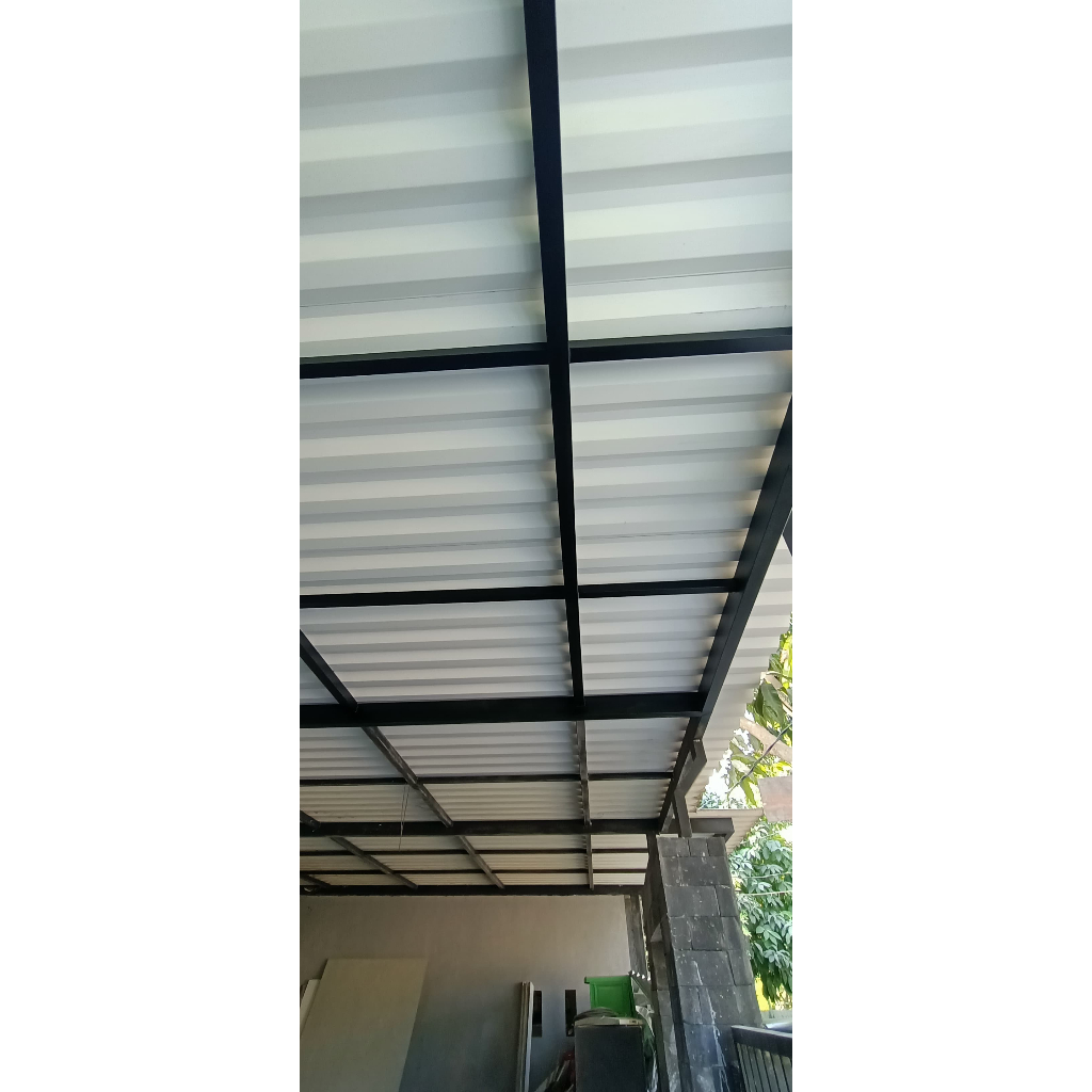Kanopi rooftop rangka besi hollow 4x8