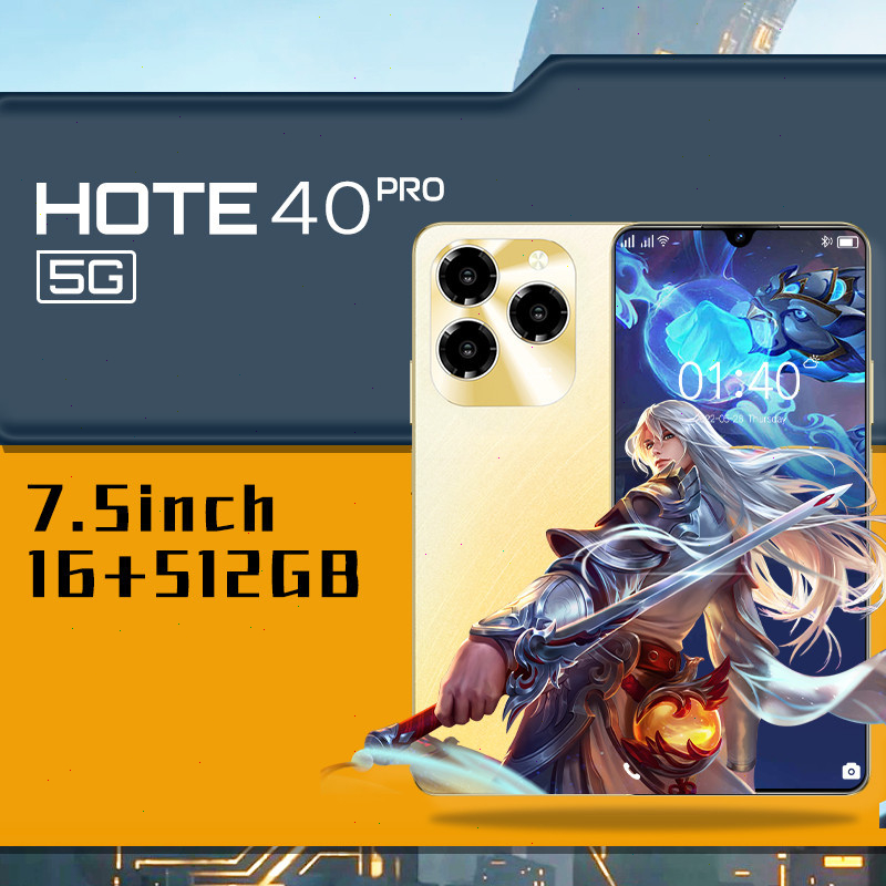 [ Garansi 100% ori  ] HP Murah Hot 40 pro 16GB+512GB 7.5inch Layar besar HD Handphone android 7000mA