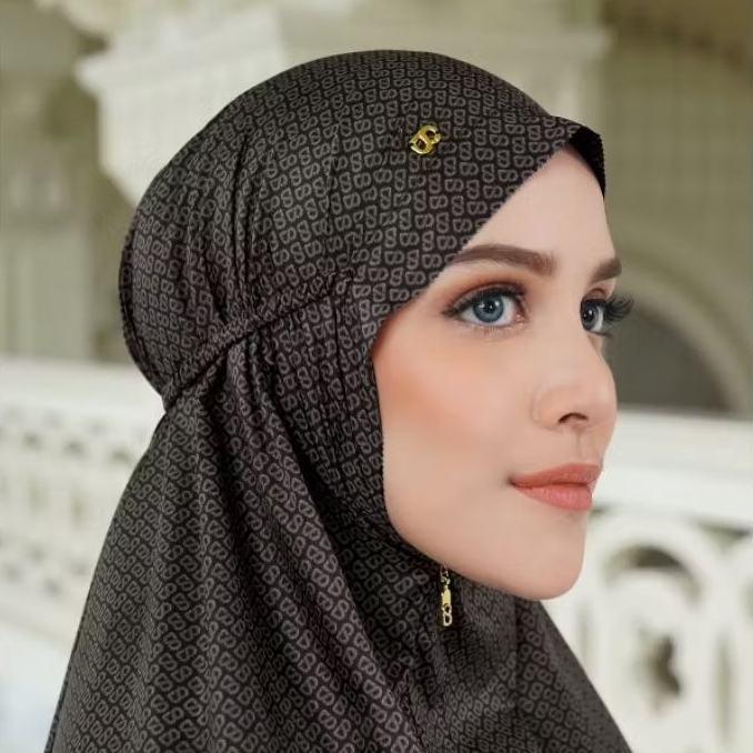 Mukena Buttonscarves Tapis de fleur capsule prayer robe Black, Dusty Rose, Beige, Denim Mukena Trave