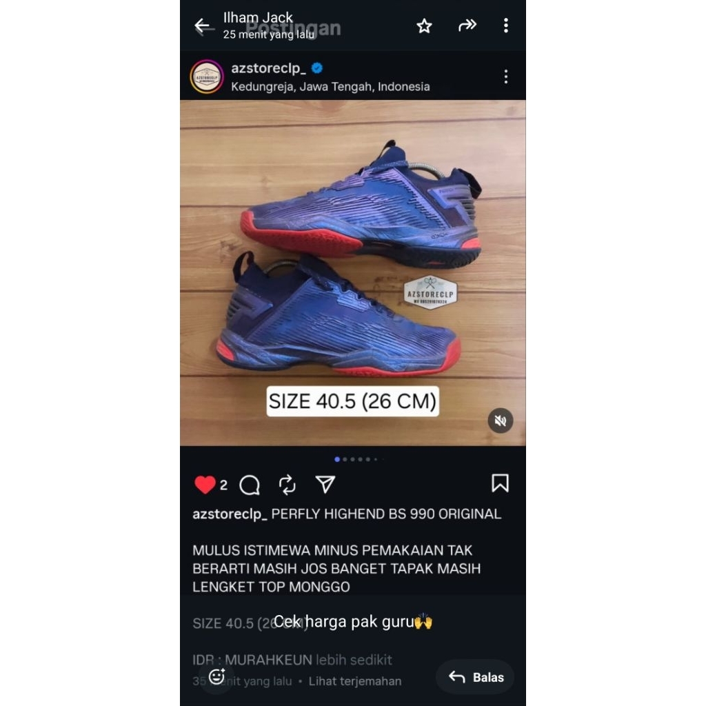 SEPATU BADMINTON PERFLY ORIGINAL