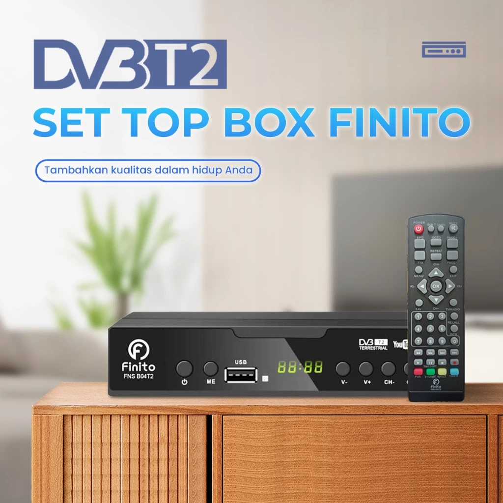 (STB) Set Top Box Finito DVB-T2 STB Receiver TV Digital Penerima Siaran TV Digital