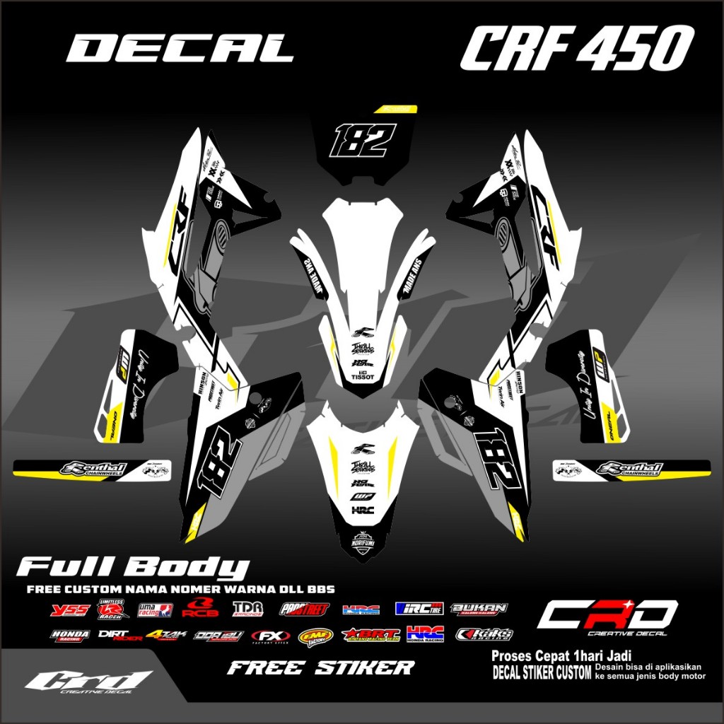DECAL CRF 450 DECAL CRF 450 FULL BODY BISA REQUEST FULL BODY DECAL CRF 450
