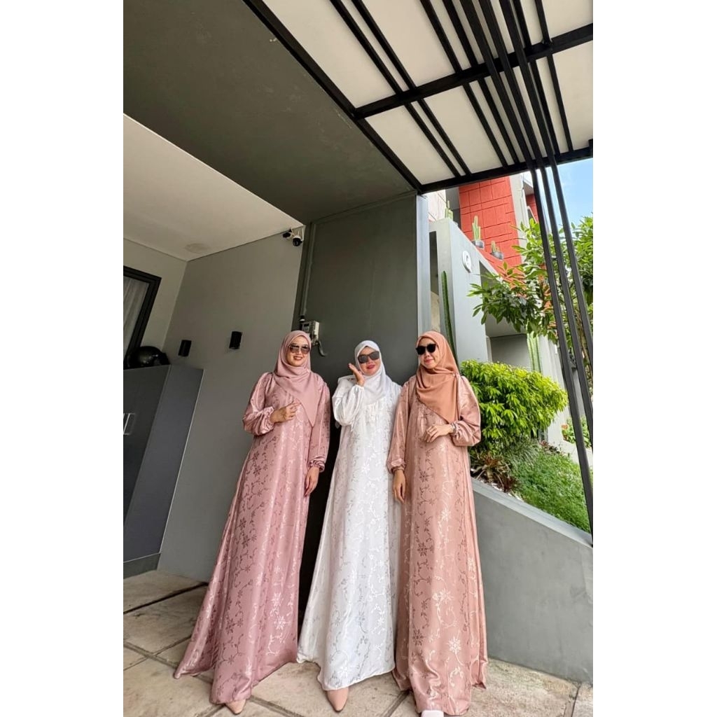 Ayunda Dress / Gamis Ayunda Armani Silk motif bordir / COD