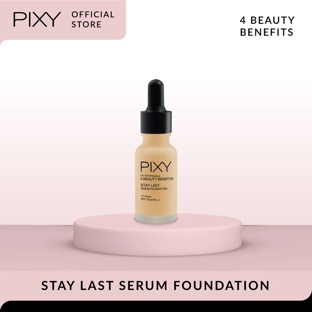 [90GR] PIXY STAY LAST SERUM FOUNDATION 4 BEAUTY BENEFITS / LIQUID FOUNDATION PIXY ALAS BEDAK CAIR