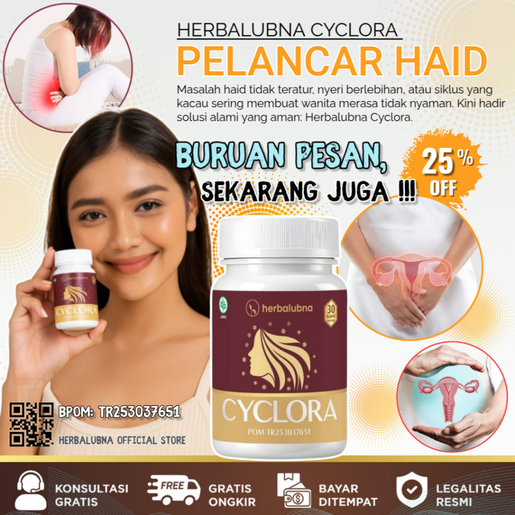HERBALUBNA CYCLORA Membantu Melancarkan Menstruasi secara Alami Obat Haid & Pelancar Haid Terpercaya
