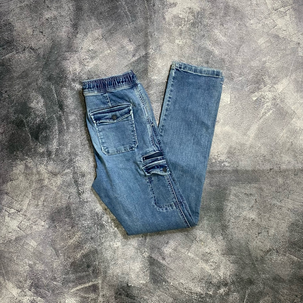 Gap denim cargo relax pants