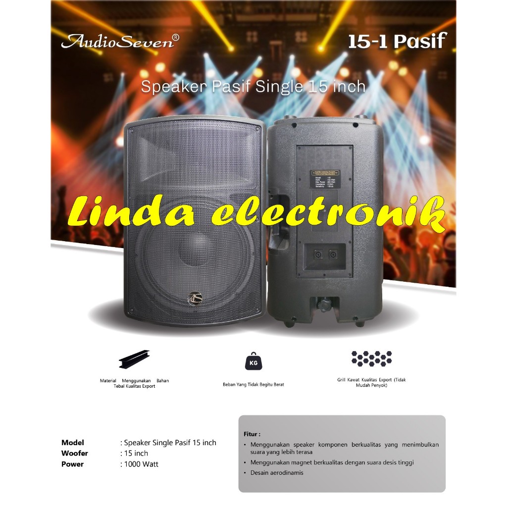speaker pasif audio seven 15-1 / 15 ms 15 inch 2 model 2 buah 1000 watt original