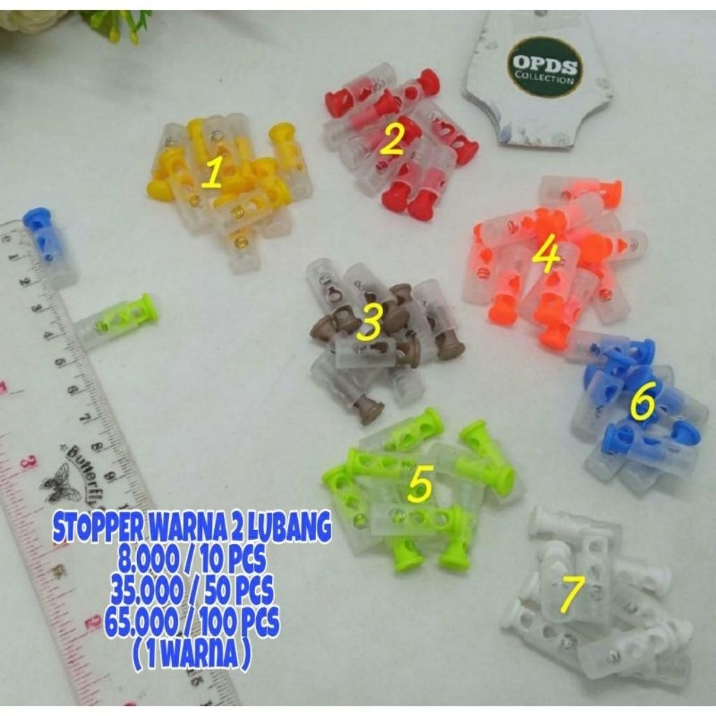 Stopper Warna 2 Lubang Stopper Tabung Warna Warni Stopper Tali Strap Mask