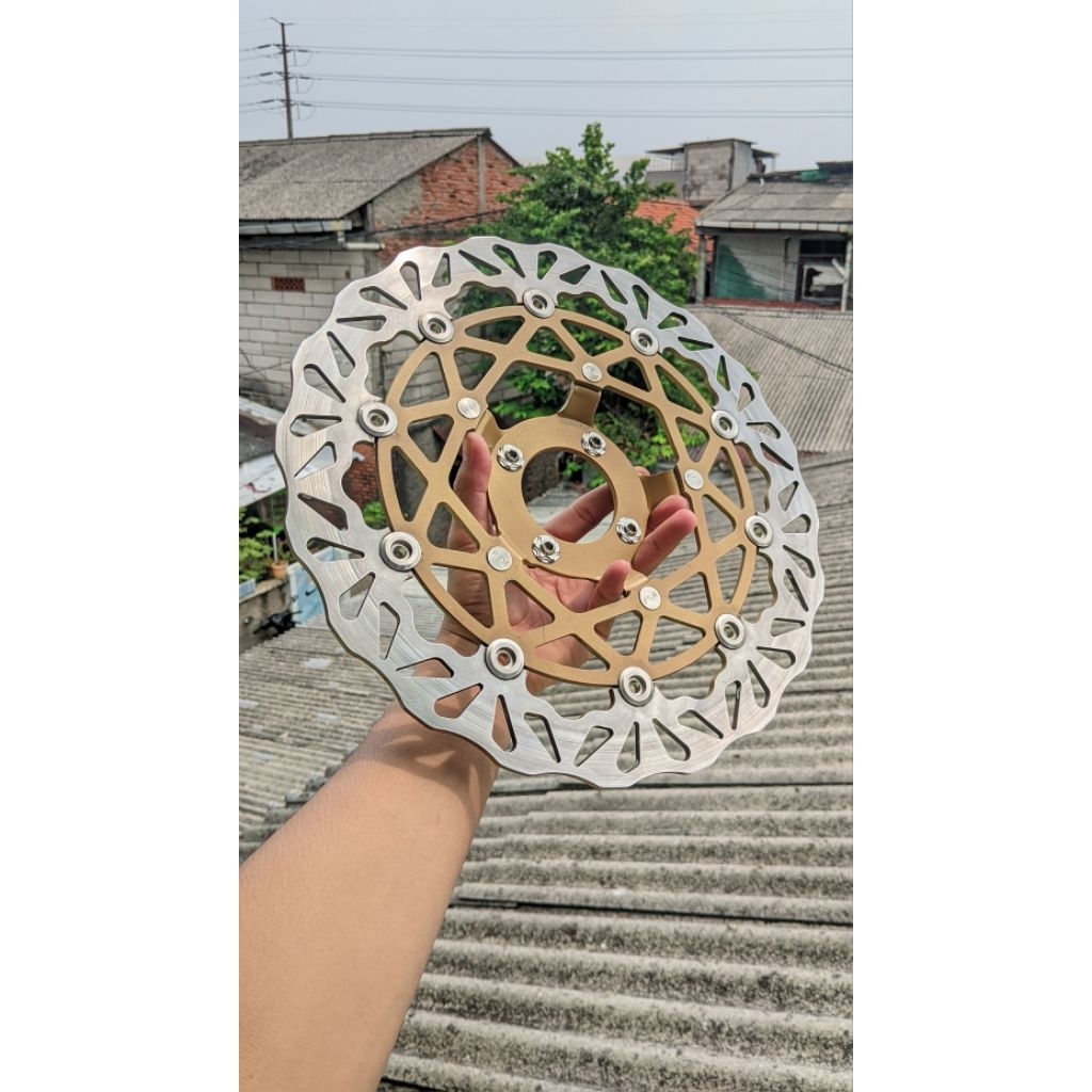 DISC BRAKE PIRINGAN CAKRAM PSM TURTLE CEKUNG LUBANG 4 SUPRA X 125 KPH SERIES GOLD POWDER COATING