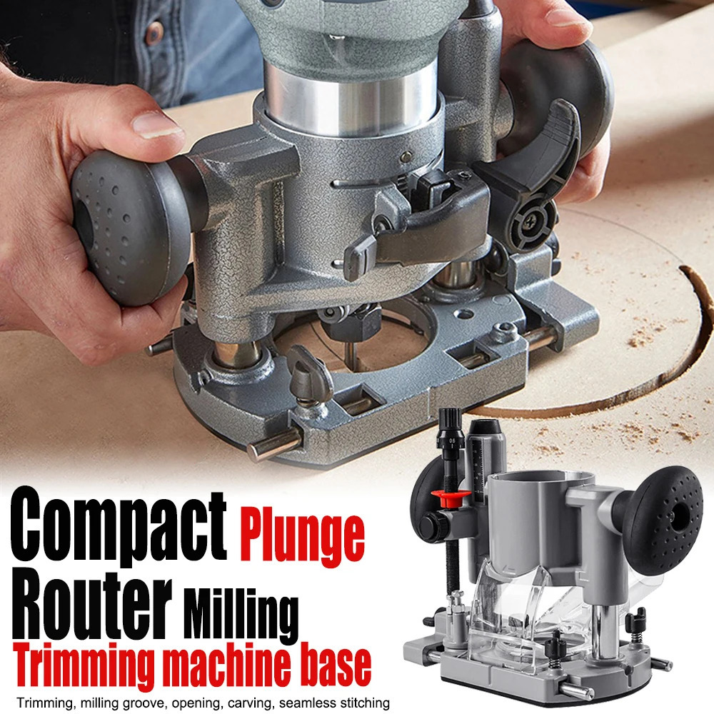 Compact Plunge Router Pangkalan Pemangkasan Alur Pembukaan Rak Ukiran