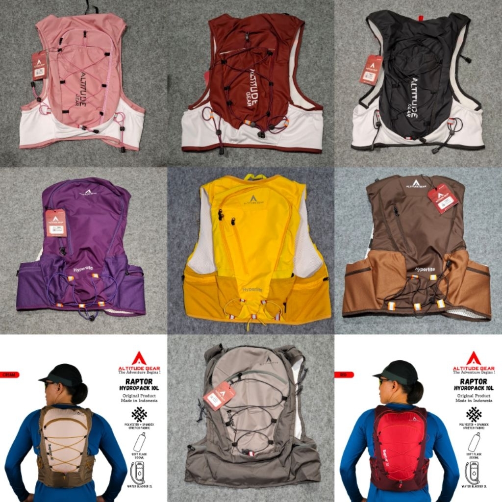 hydropack 5L & 10L vest trail run altitude gear tas lari tektok daypack summit gowes down hill