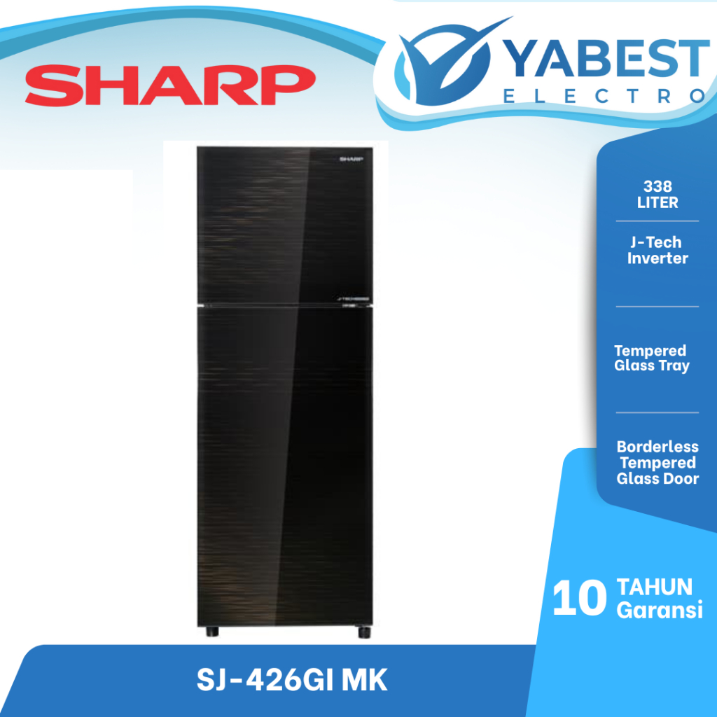 KULKAS SHARP SJ-426GI MK / 338 LITER / INVERTER / SHINE J TECH INVERTER
