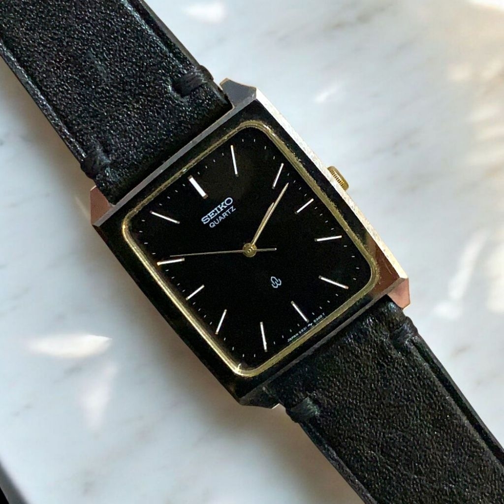 Seiko Tank Black Dial TGHA Case (Anti Scracth) Vintage Watch Original