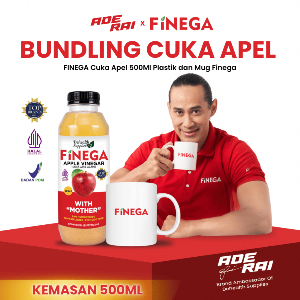 ADE RAI x FINEGA BUNDLING (Cuka + Mug) 500ml Plastik