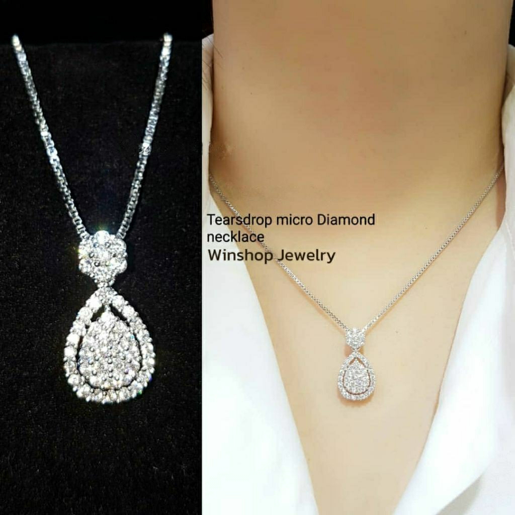 Kalung Bunga Berlian Kalung Swarovski Kalung Silver Perak Kalung Emas Putih Wanita Kalung Korea Kalu