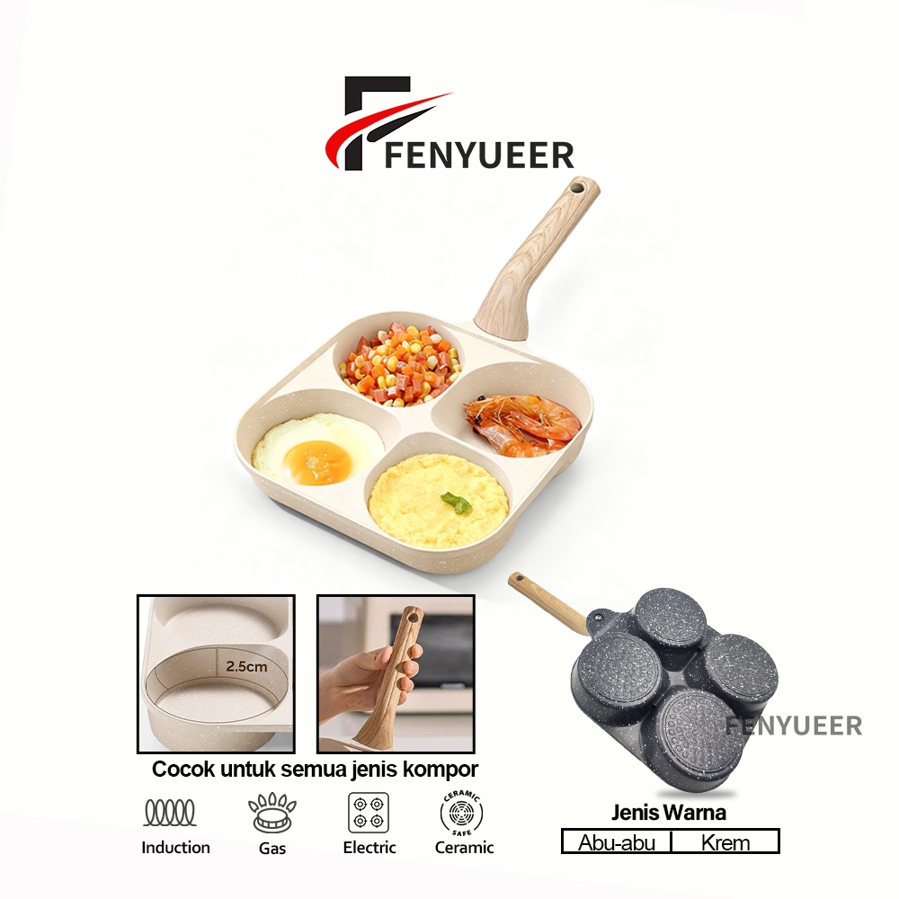 Fenyueer Panci Wajan 3in1Anti Lengket Untuk Semua Kompor Panci Wajan Telur Pancake 3in1 Anti Lengket