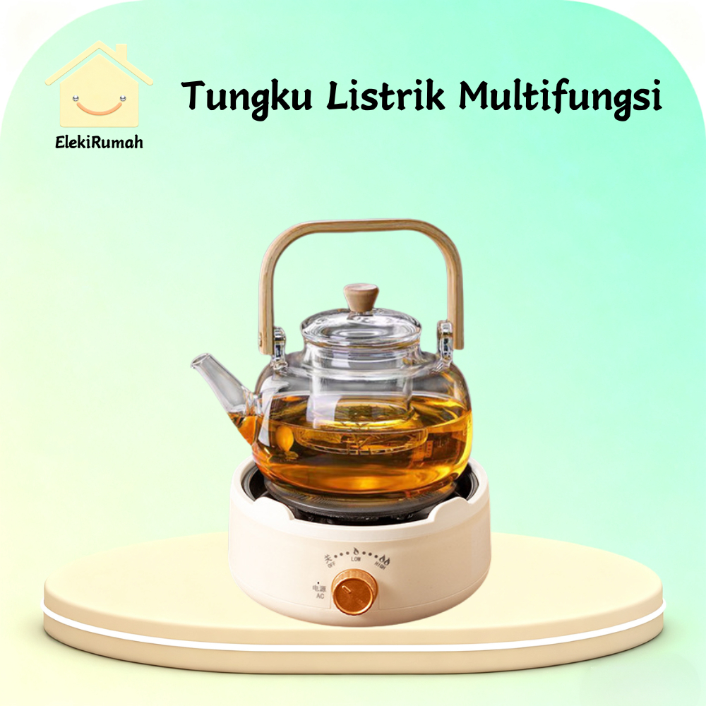 Kompor Listrik Mini Multifungsi 500W Portable Aman