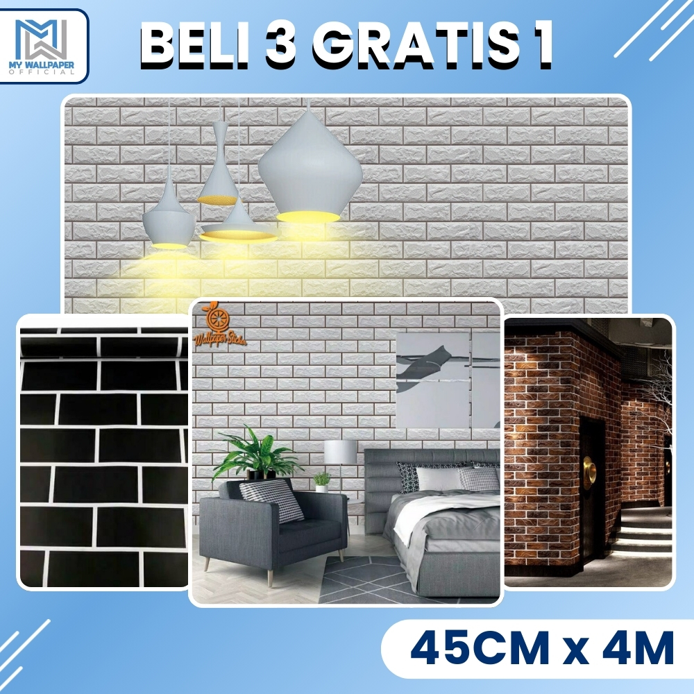 PAKET PROMO Wallpaper Bata Wallpaper Dinding Batu Bata Wallpaper Dinding Motif Bata Walpaper Bata Wa