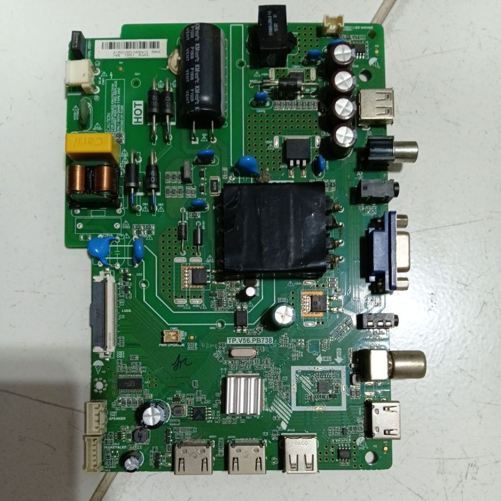Mainboard TP.V56.PB738 motherboard tv TP V56 PB378 bekas seken normal copotan tv hidup normal