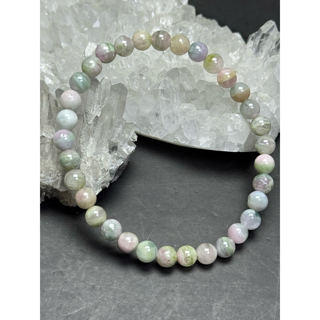 gelang crystal watermelon tourmaline 5mm with certificate