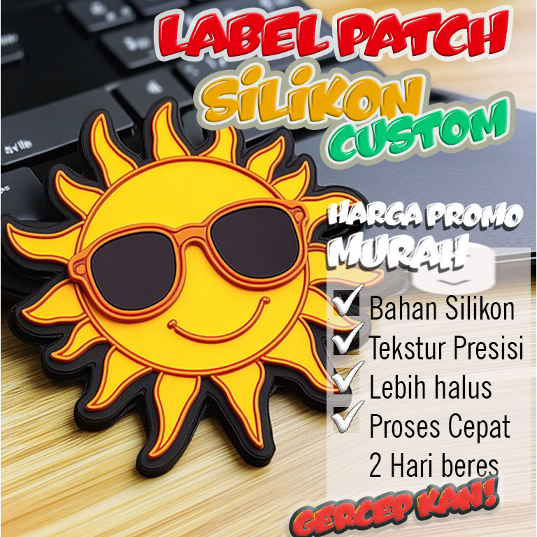 Labelmpatch jersey silikon suply Jakarta dan Tangerang desain 3D timbul emblem dan logo baju dan kao