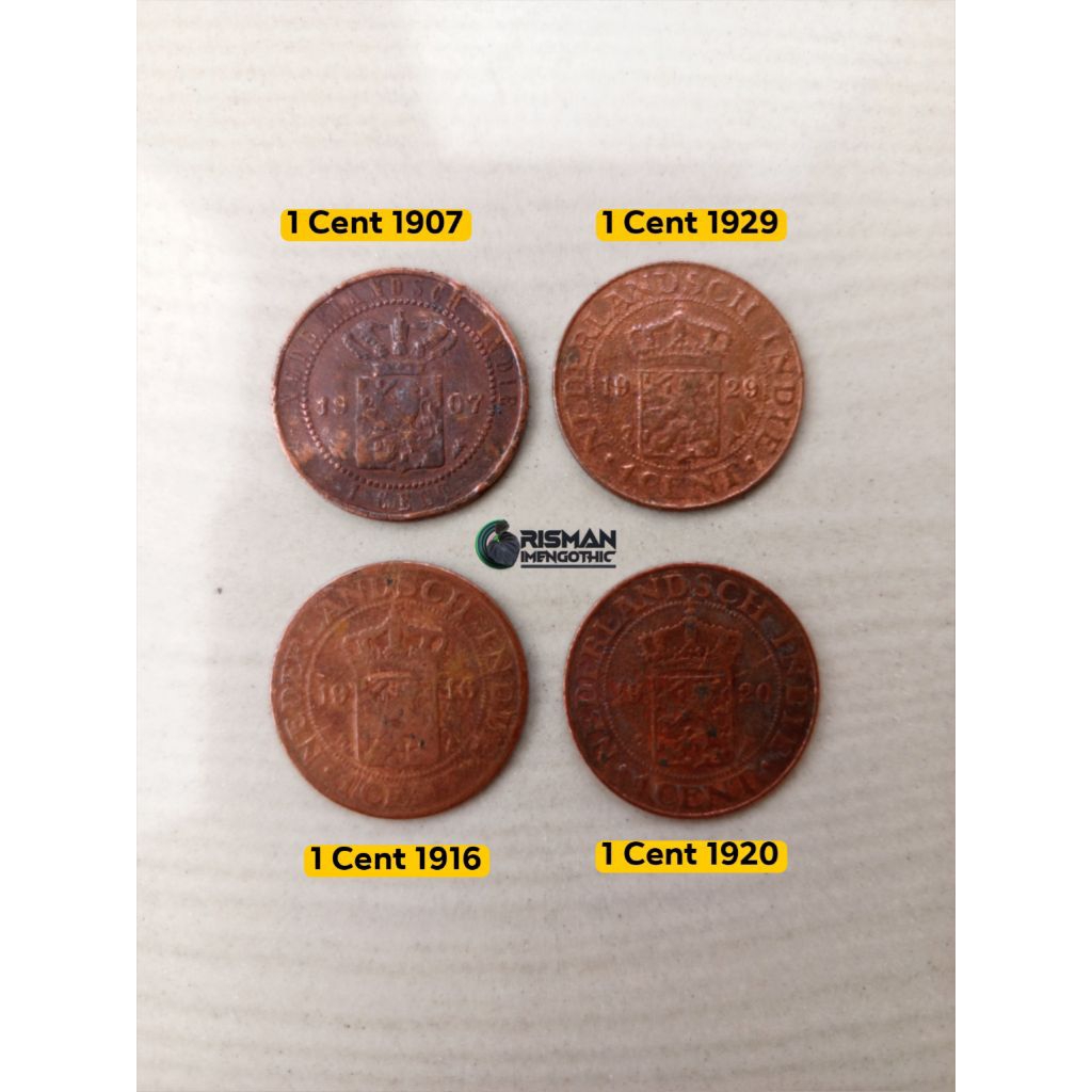 Koin Benggol 1 Cent 1907 1916 1920 1929