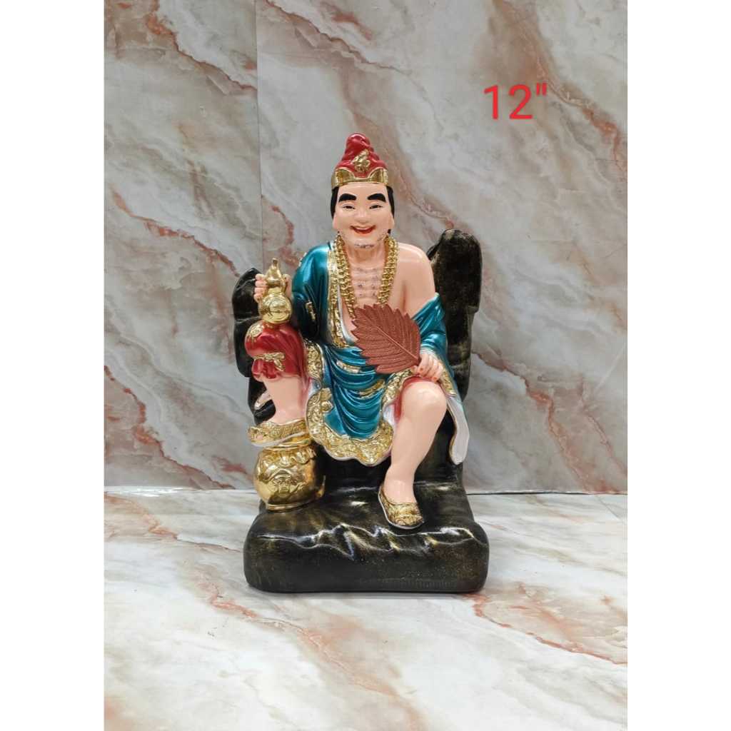patung rupang dewa chi kung / ci kung / cikung - fiber -12 inch - biru metalic