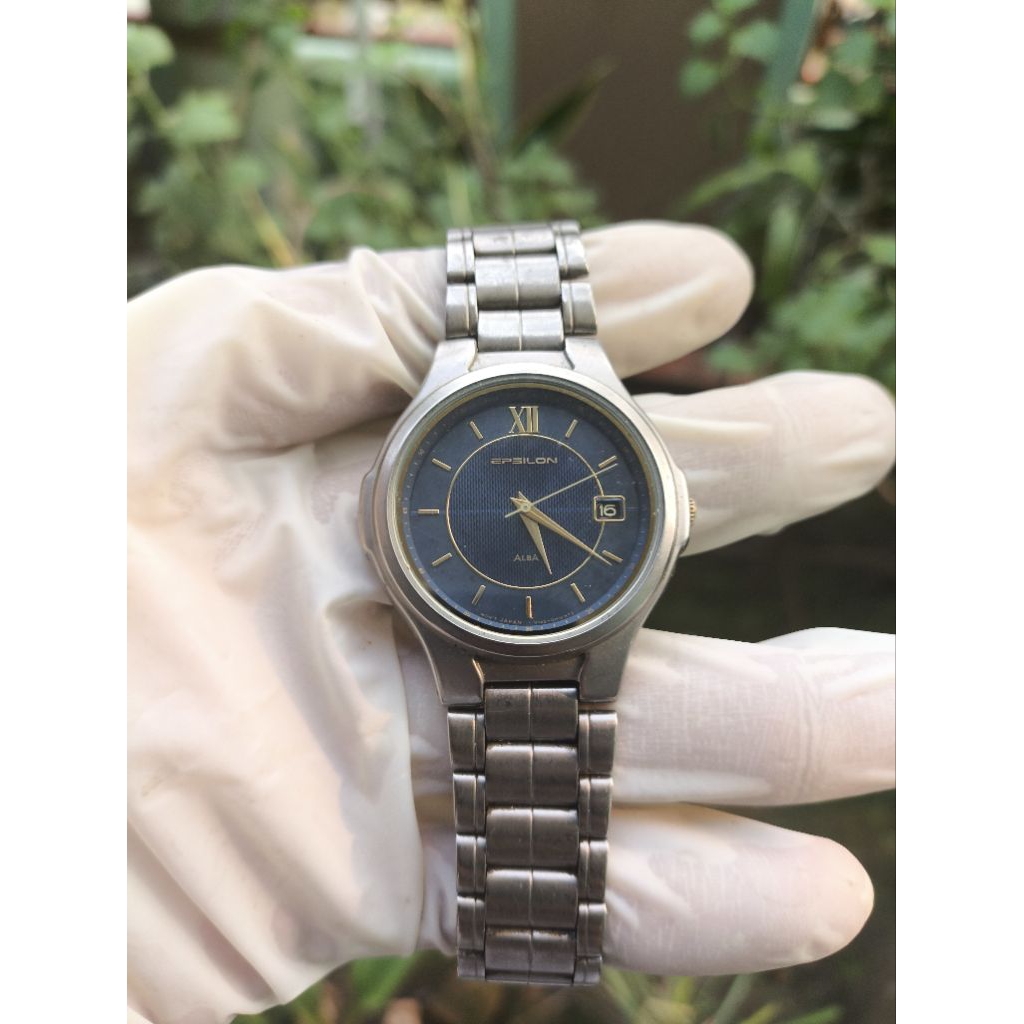 (Harga Net) Jam Tangan Alba Epsilon Solar (baterai masih solar) V145-0D70 Titanium All Original Rare