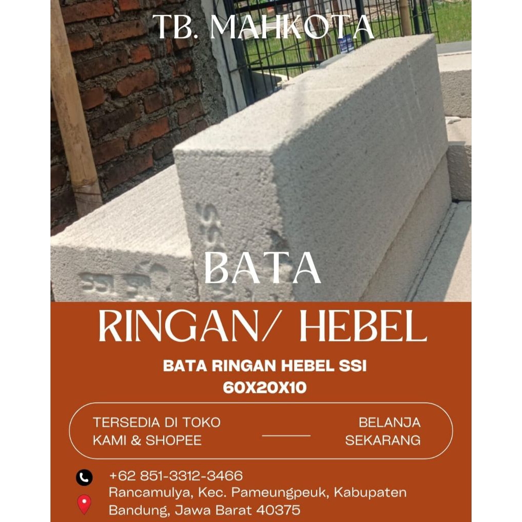 BATA RINGAN SSI / HEBEL SSI 60X20X10
