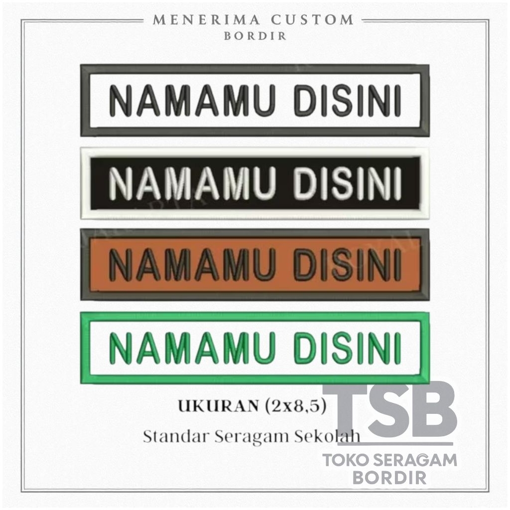 Papan Nama sekolah Bordir Custom Papan Nama Bisa Request suka suka
