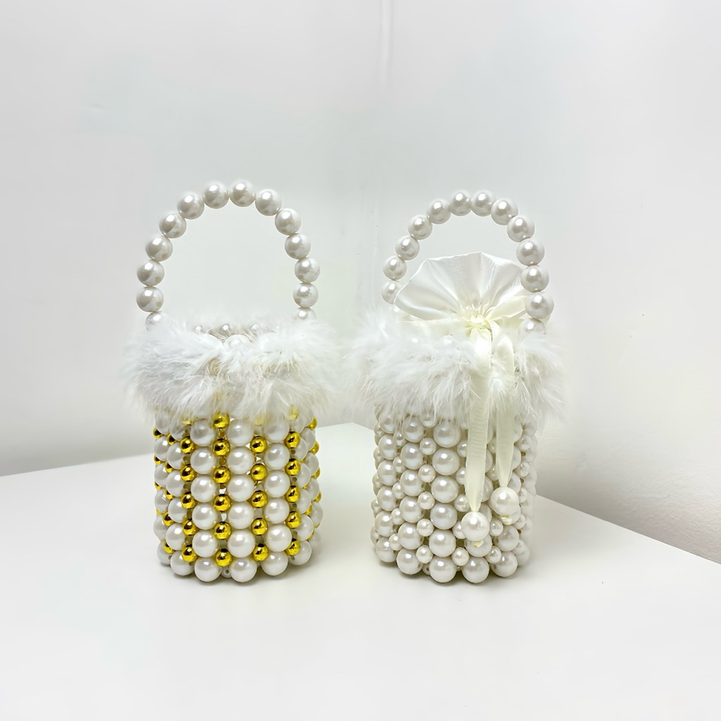 FANMY || drisana pearl bag | bucket bag | beaded bucket bag | top handle bag | pearls bag | tas tabu