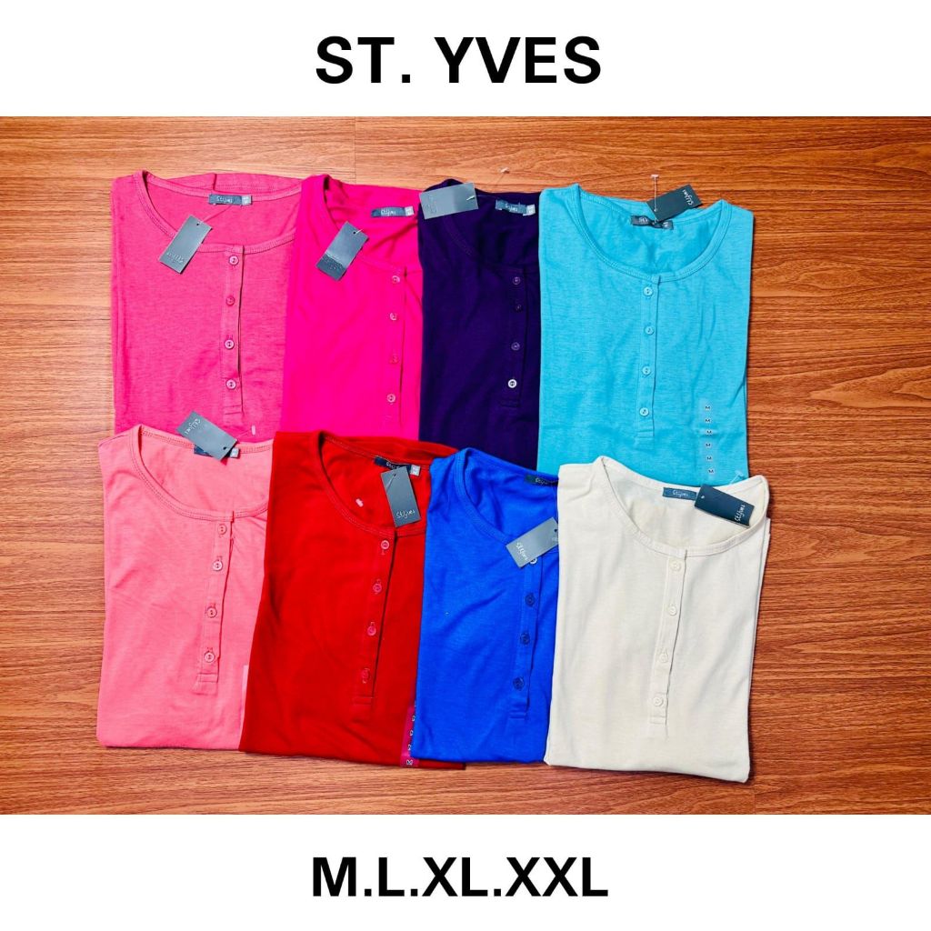 Kaos panjang st.yvess depan kancing wanita