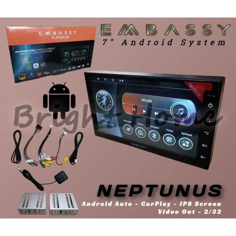 EMBASSY PLATINUM NEPTUNUS Android 7" Head Unit 7 Inch Ram 2/32GB Carplay