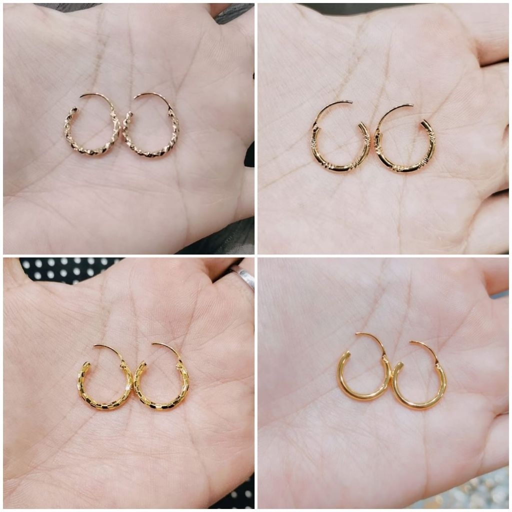 Anting Bulat Gipsy Ukuran Kecil 12MM - Anting Pengganti Emas Murah