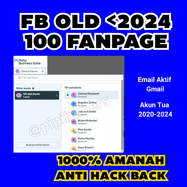 AKUN FB TUA FACEBOOK OLD 2020-2024 + 100 Fanpage Halaman Fb Email Aktif 1BM