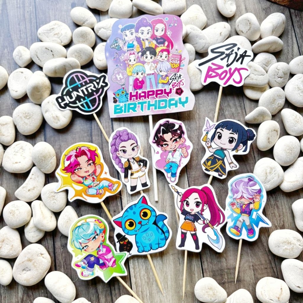 Kpop Demon Hunters Cake Topper Hunter Korea Saja Boys Huntrix Rumi Mira Zoey Soda Pop Jumbo Besar Bu