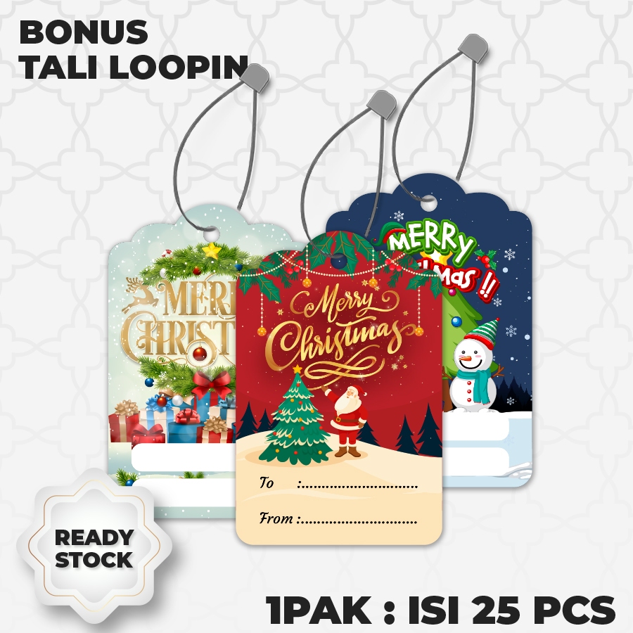 [25pcs] Hang Tag Merry Christmas Hangtag Kartu Ucapan Parcel Buat Anak Lucu Kado Ulang Tahun