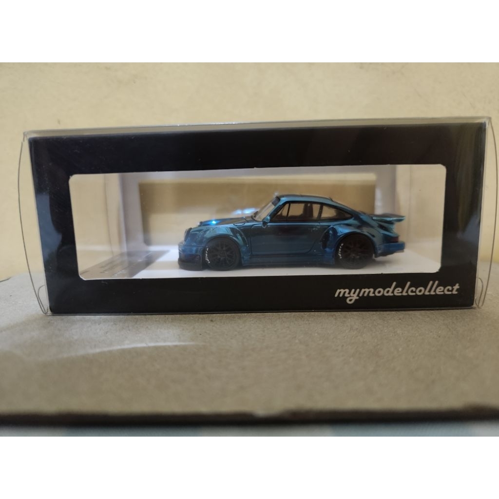 Mymodelcollect Porsche 911 RWB 930 Blue Chrome
