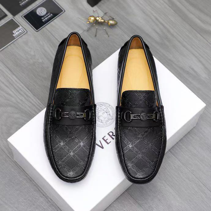 VERSACE Sepatu Bisnis Sepatu Kulit Sepatu Loafers