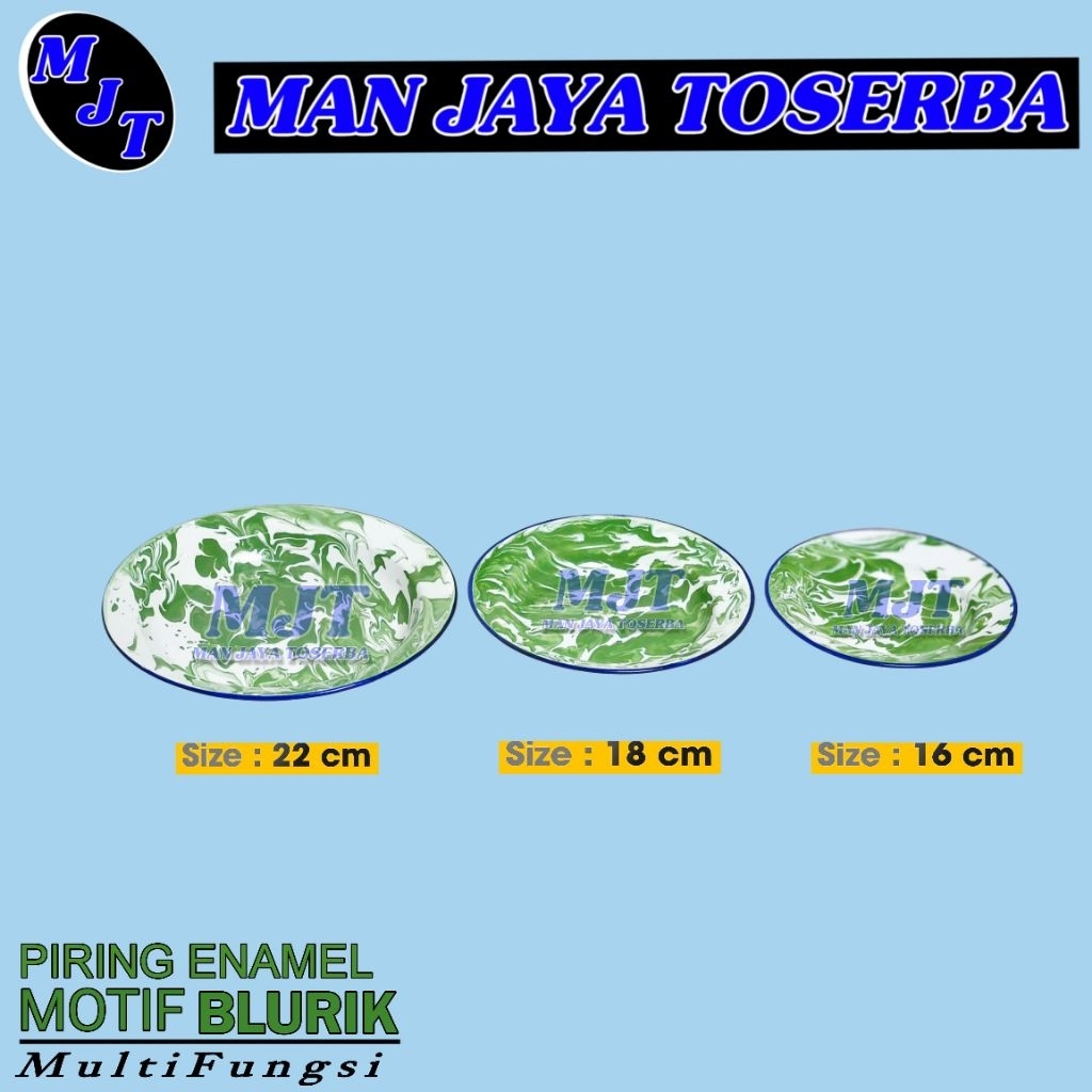 Piring seng blurik piring enamel lurik piring jadul loreng hijau 22cm