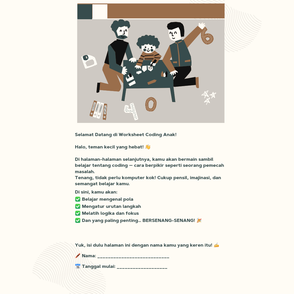 Aktivitas Worksheet Coding Anak 5+ | Buku Worksheet Anak Coding