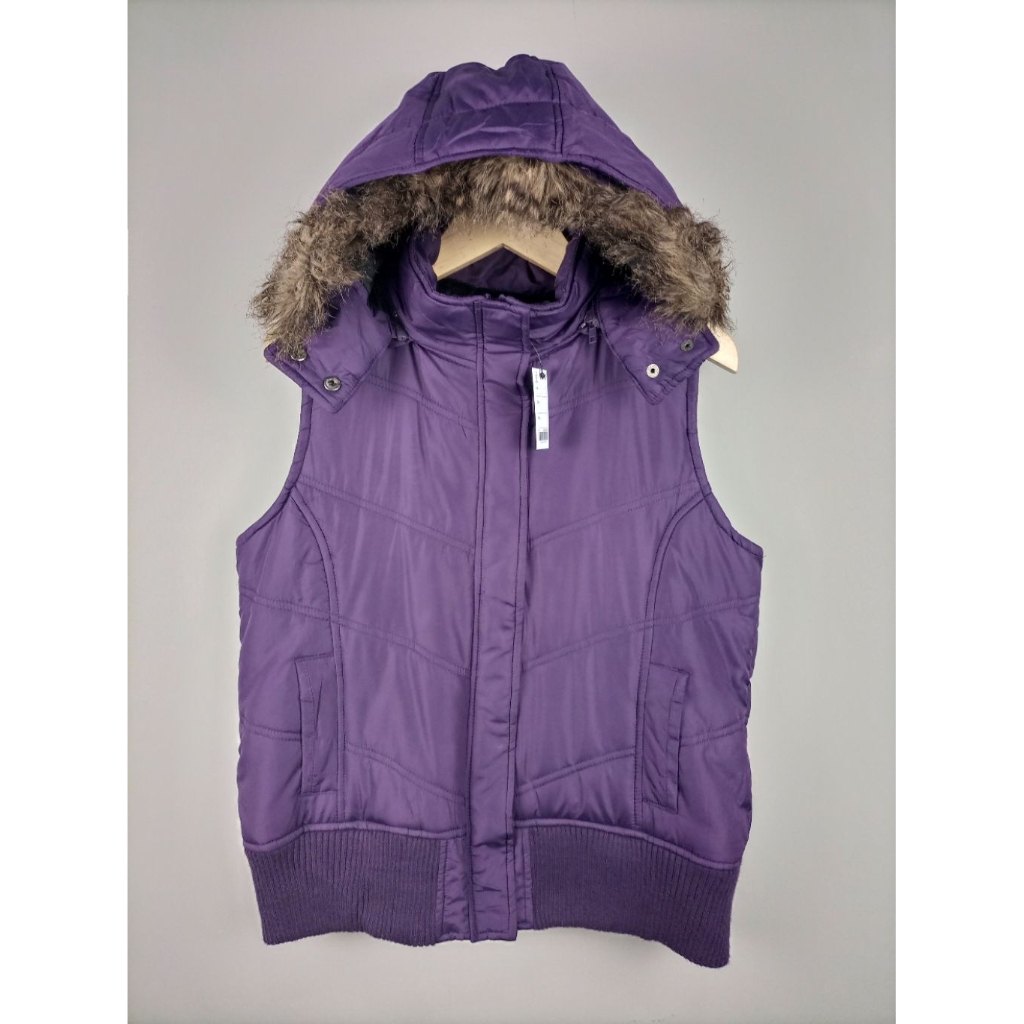 Vest Colza Hodie Bulu Puffer Tebal_Ungu_Size L-LL