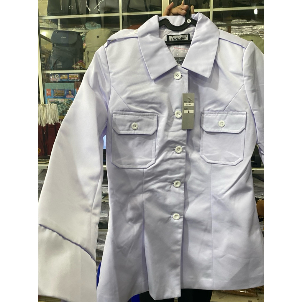 Baju PDH putih ASN blazer pdh putih asn kemeja putih asn