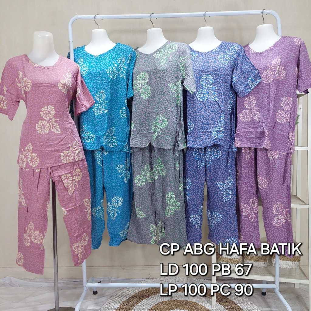 HAFA batik oneset tangan pendek cp abg kekinian motif baru abg Baju Tidur Celana Panjang asli pekalo