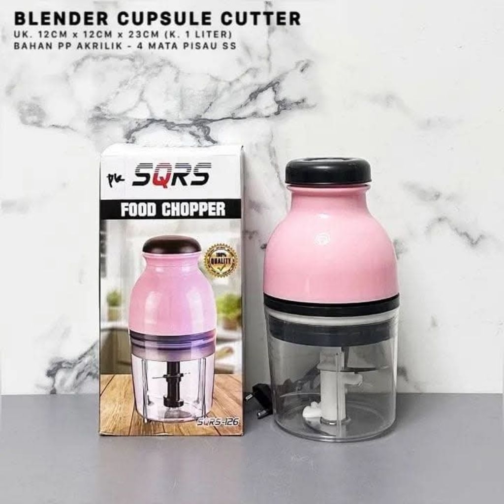 Chopper Blender Kapsul SQRS|Food Chopper|Blender Kapsul 4 Mata Pisau||Meat Grinder