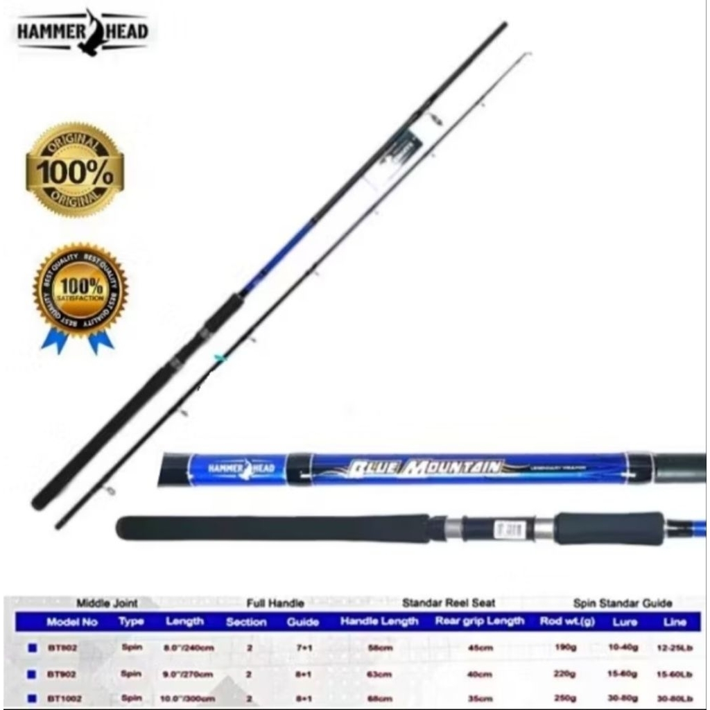 Hammerhead Blue Mountain Spinning Rod BT 902 | Joran Pasiran