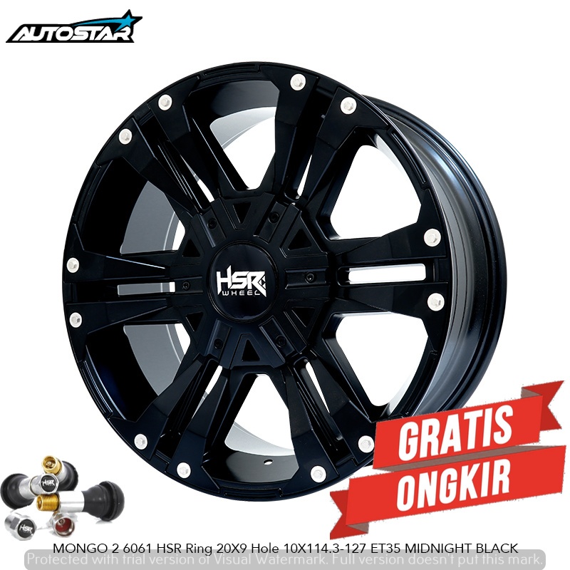 VELG MOBIL JEEP WRANGLER JEEP RUBICON CRV PALISADE GEELY XTRAIL CAPTIVA HSR MONGGO 2 R20 BLACK