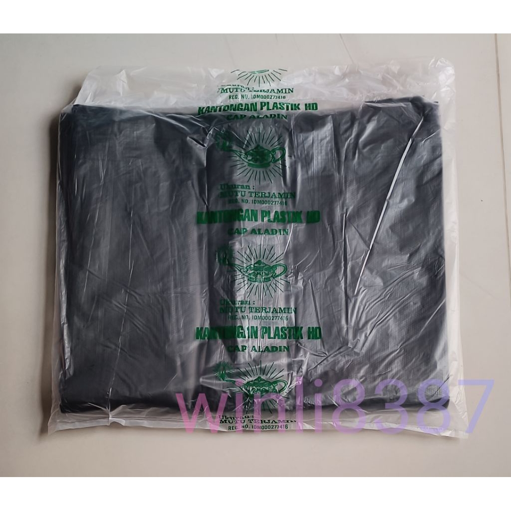kantong plastik/ asoy hitam aladin 40